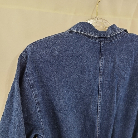 Vintage 80s dark denim jumpsuit boiler suit size large - Picture 7 of 7